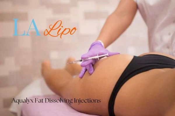 Woman having fat dissolving injections Wisbech on thighs