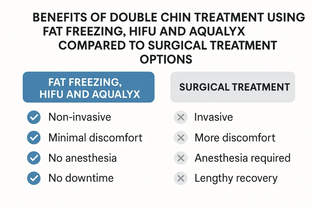 Graphic about the benefits of double chin treatment Wisbech - from LA LIPO