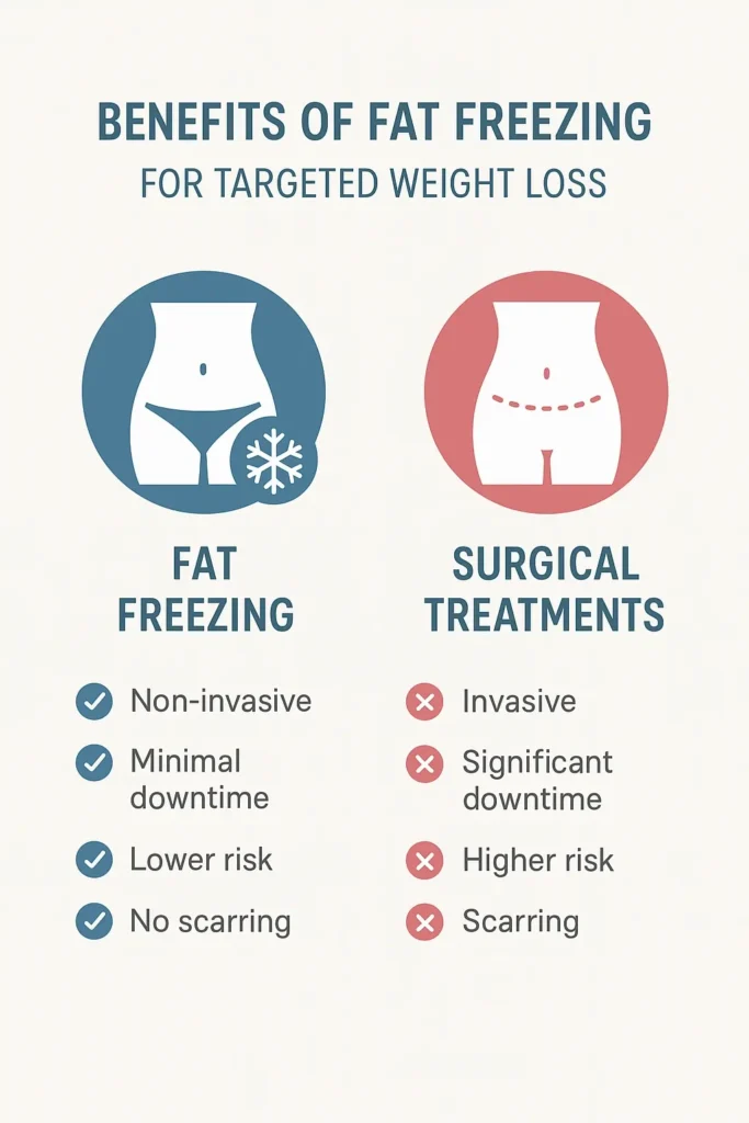 graphic showing the benefits of fat freezing Wisbech
